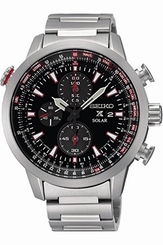 Seiko Watches : SSC349P1 Solar Chronograph Date Stainless Steel Men Watch