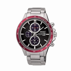 Seiko Watches : SSC433P1 Solar Chronograph Alarm Stainless Steel Men Watch