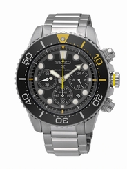 Seiko Watches : SSC613P1 Solar Chronograph Date Stainless Steel Men Watch
