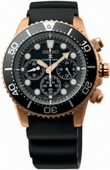 Seiko Watches : SSC618P1 Solar Chronograph Date Black Silicone Men Watch