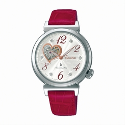 Seiko Watches : SSVM023 Automatic Swarovski Crystals Dial Red Leather Women Watch