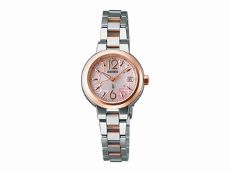 Seiko Watches : SSVW018 Solar Pink Dial Rose Gold And Stainless Steel Bracelet Women Watch