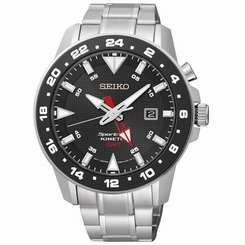 Seiko Watches : SUN015P1 Kinetic GMT Date Stainless Steel Men Watch