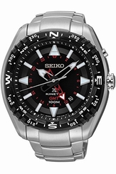 Seiko Watches : SUN049P1 Kinetic GMT Stainless Steel Men Watch
