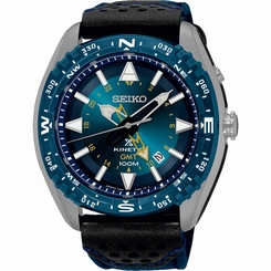 Seiko Watches : SUN059P1 Kinetic GMT Date Leather and Nylon Men Watch
