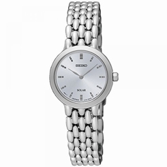 Seiko Watches : SUP347P1 Solar Analog Stainless Steel Women Watch