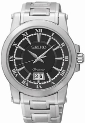 Seiko Watches : SUR015P1 Quartz Roman Numerals Dial Date Stainless Steel Men Watch