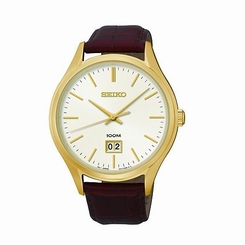 Seiko Watches : SUR026P1 Quartz Analog Date Brown Leather Men Watch