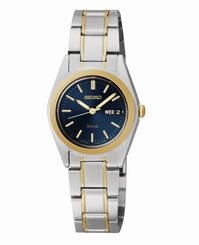 Seiko Watches : SUT110P1 Solar Analog Day Date Two Tone Stainless Steel Women Watch