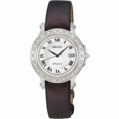 Seiko Watches : SXDE57P2 Quartz Analog Date Leather Women Watch