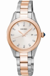 Seiko Watches : SXDF68P1 Quartz Analog Date Two Tone Stainless Steel Women Watch