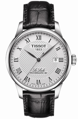 Tissot Watches : T006.407.16.033.00 Powermatic 80 Roman Numerals Dial Date Black Leather Men Watch