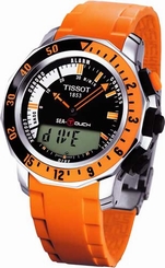 Tissot Watches : T026.420.17.281.02 Quartz Analog Digital Orange Rubber Men Watch