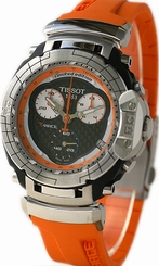 Tissot Watches : T027.417.17.201.00 Quartz Movement Orange Rubber Strap Men Watch