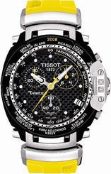 Tissot Watches : T027.417.17.201.01 Quartz Movement Yellow Rubber Strap Men Watch