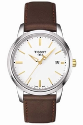 Tissot Watches : T033.410.26.011.01 Quartz White Dial Date Brown Leather Men Watch