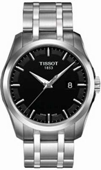 Tissot Watches : T035.410.11.051.00 Quartz Black Dial Date Stainless Steel Men Watch