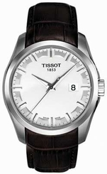 Tissot Watches : T035.410.16.031.00 Quartz White Dial Date Brown Leather Men Watch