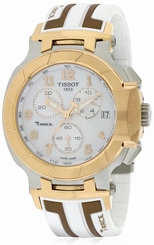 Tissot Watches : T048.417.27.012.00 White Dial Fixed Rose Gold Pvd Band Women Watch