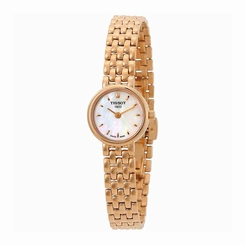 Tissot Watches : T058.009.33.111.00 White Mother Of Pearl Dial Fixed Rose Gold-tone Band Women Watch