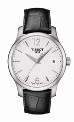 Tissot Watches : T063.210.16.037.00 Quartz Analog Date Black Leather Women Watch