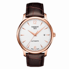 Tissot Watches : T063.407.36.037.00 Automatic Date Brown Leather Men Watch