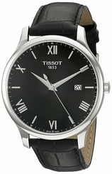 Tissot Watches : T063.610.16.058.00 Quartz Date Black Leather Men Watch