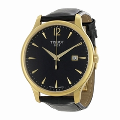 Tissot Watches : T063.610.36.057.00 Black Dial Fixed Gold-tone Band Women Watch