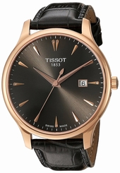 Tissot Watches : T063.610.36.086.00 Quartz Analog Date Rose Gold PVD Case Leather Women Watch