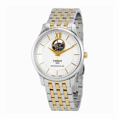 Tissot Watches : T063.907.22.038.00 Silver Open Heart Dial Fixed Band Men Watch