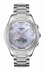 Tissot Watches : T075.220.11.106.00 Solar Mother of Pearl Diamond Dial Stainless Steel Women Watch