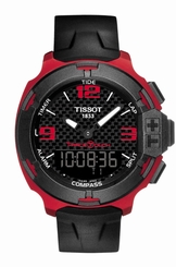 Tissot Watches : T081.420.97.207.00 Quartz Black Silicone Men Watch