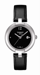 Tissot Watches : T084.210.16.057.00 Quartz Analog Date Black Leather Women Watch