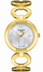 Tissot Watches : T084.210.33.117.00 Quartz Date Gold Tone Mother of Pearl Pinky Series Women Watch