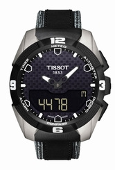 Tissot Watches : T091.420.46.051.01 Electronic Lcd Titanium Case Black Leather Men Watch