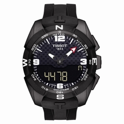 Tissot Watches : T091.420.47.057.01 Black Carbon Fiber Dial Rubber Band Men Watch