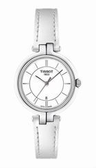 Tissot Watches : T094.210.16.011.00 Quartz Analog Date White Leather Women Watch