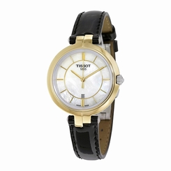 Tissot Watches : T094.210.26.111.00 Quartz White Mother of Pearl Dial Date Black Leather Women Watch