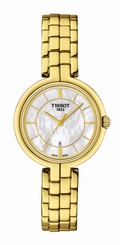 Tissot Watches : T094.210.33.111.00 Quartz White Mother of Pearl Dial Date Gold Tone Stainless Steel Women Watch