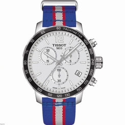 Tissot Watches : T095.417.17.037.22 Quickster NBA Detroit Pistons Chronograph Date Nylon Men Watch