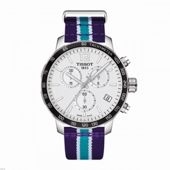Tissot Watches : T095.417.17.037.30 Quickster NBA Charlotte Hornets Chronograph Date Nylon Men Watch
