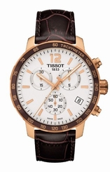 Tissot Watches : T095.417.36.037.00 Quartz Chronograph Date Brown Leather Men Watch