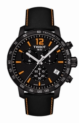 Tissot Watches : T095.417.36.057.00 Quartz Chronograph Date Black Leather Men Watch