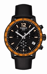 Tissot Watches : T095.417.36.057.01 Quartz Chronograph Date Black Leather Men Watch