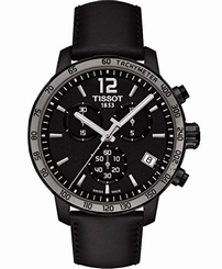 Tissot Watches : T095.417.36.057.02 Quartz Chronograph Date Black Leather Men Watch