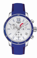 Tissot Watches : T095.449.17.037.00 Quartz Chronograph Date Blue Silicone Football Edition Men Watch