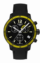 Tissot Watches : T095.449.37.057.00 Quartz Chronograph Date Black Silicone Football Edition Men Watch