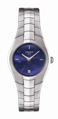 Tissot Watches : T096.009.11.131.00 Quartz Blue Mother of Pearl Dial Date Stainless Steel Women Watch