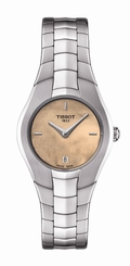 Tissot Watches : T096.009.11.431.00 Quartz Golden Mother of Pearl Dial Date Stainless Steel Women Watch