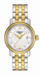 Tissot Watches : T097.010.22.116.00 Quartz Mother of Pearl Diamond Dial Date Two Tone Stainless Steel Women Watch